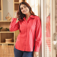 CHANCHAL – RED | Premium Cotton Poplin Shirt