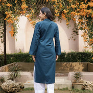 SAHAJ – TEAL BLUE | Kurta with Farshi Salwar Set