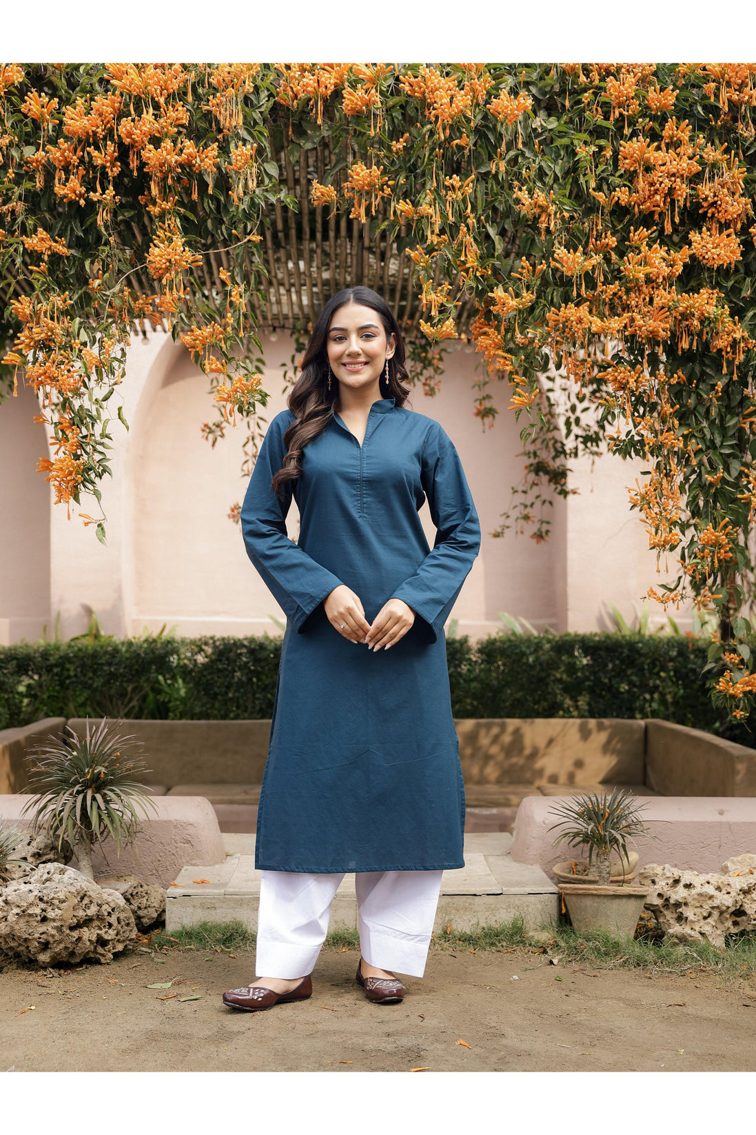SAHAJ – TEAL BLUE | Kurta with Farshi Salwar Set