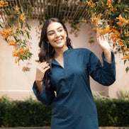 SAHAJ – TEAL BLUE | Kurta with Farshi Salwar Set