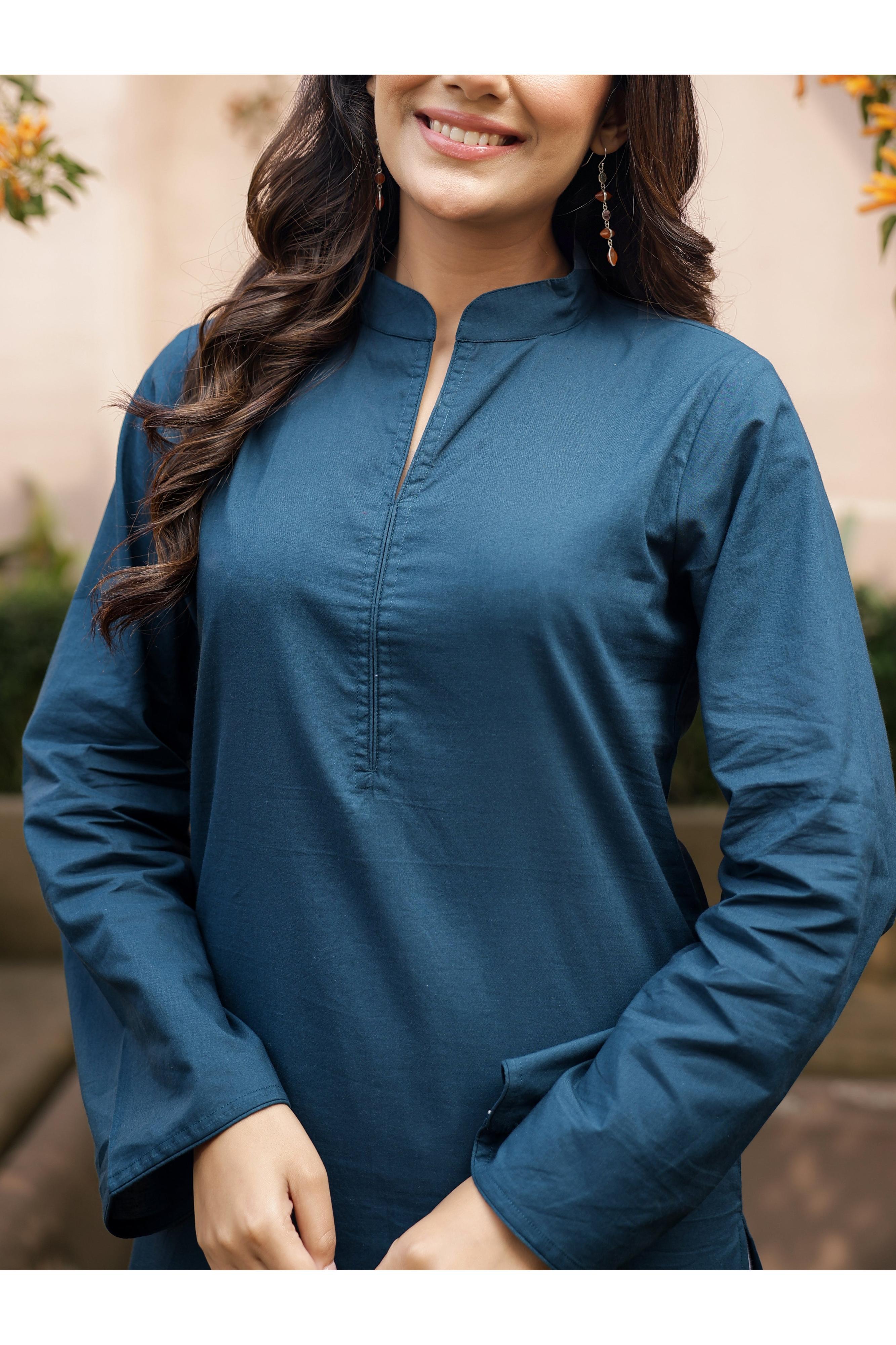 SAHAJ – TEAL BLUE | Kurta with Farshi Salwar Set