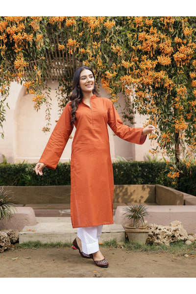 SAHAJ – BURNT ORANGE | Kurta with Farshi Salwar Set