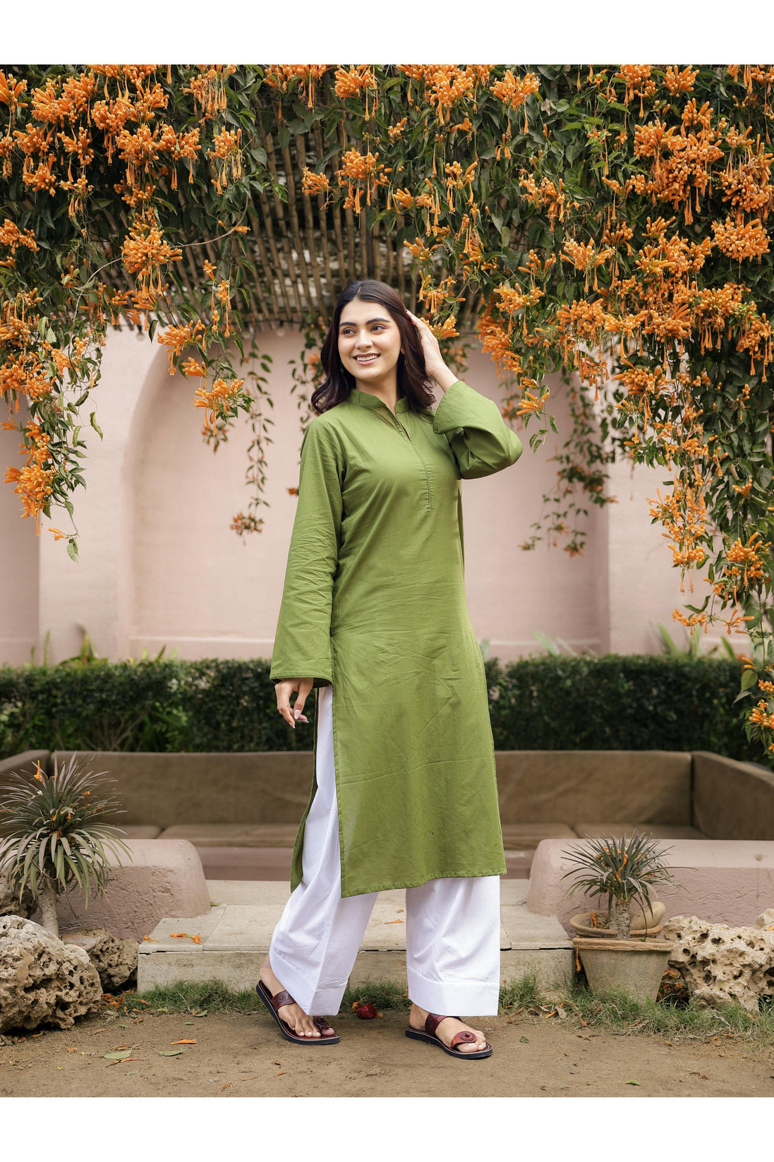 SAHAJ – GREEN | Kurta with Farshi Salwar Set