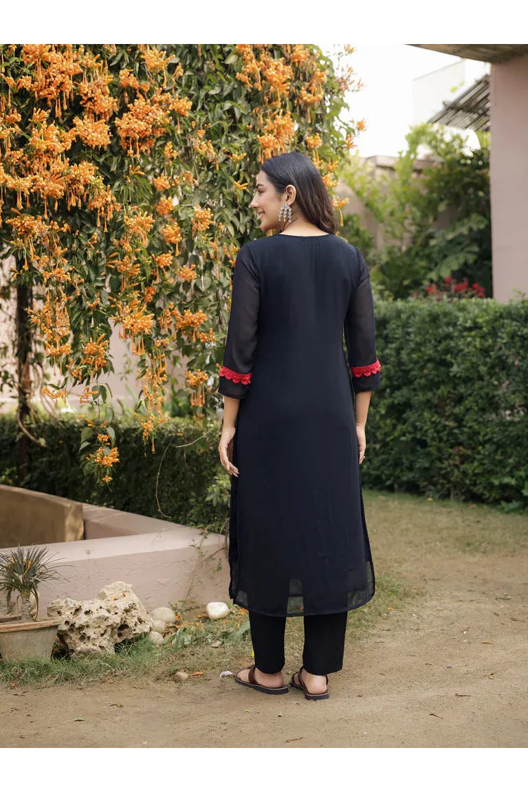 Dilbar by Sakhiyaan | Georgette Suit Set with Crepe Lining