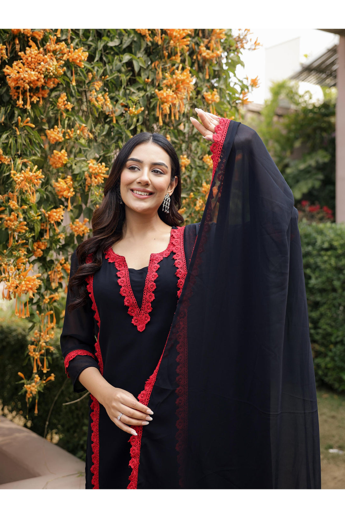 DILBAR – BLACK | Georgette Suit Set