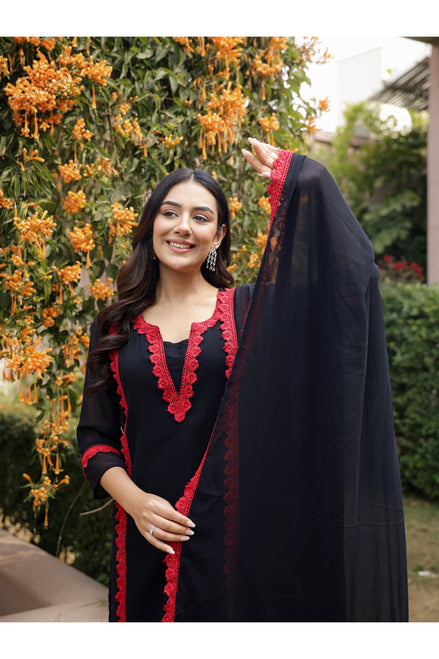 DILBAR – BLACK | Georgette Suit Set