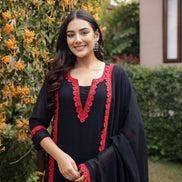 DILBAR – BLACK | Georgette Suit Set