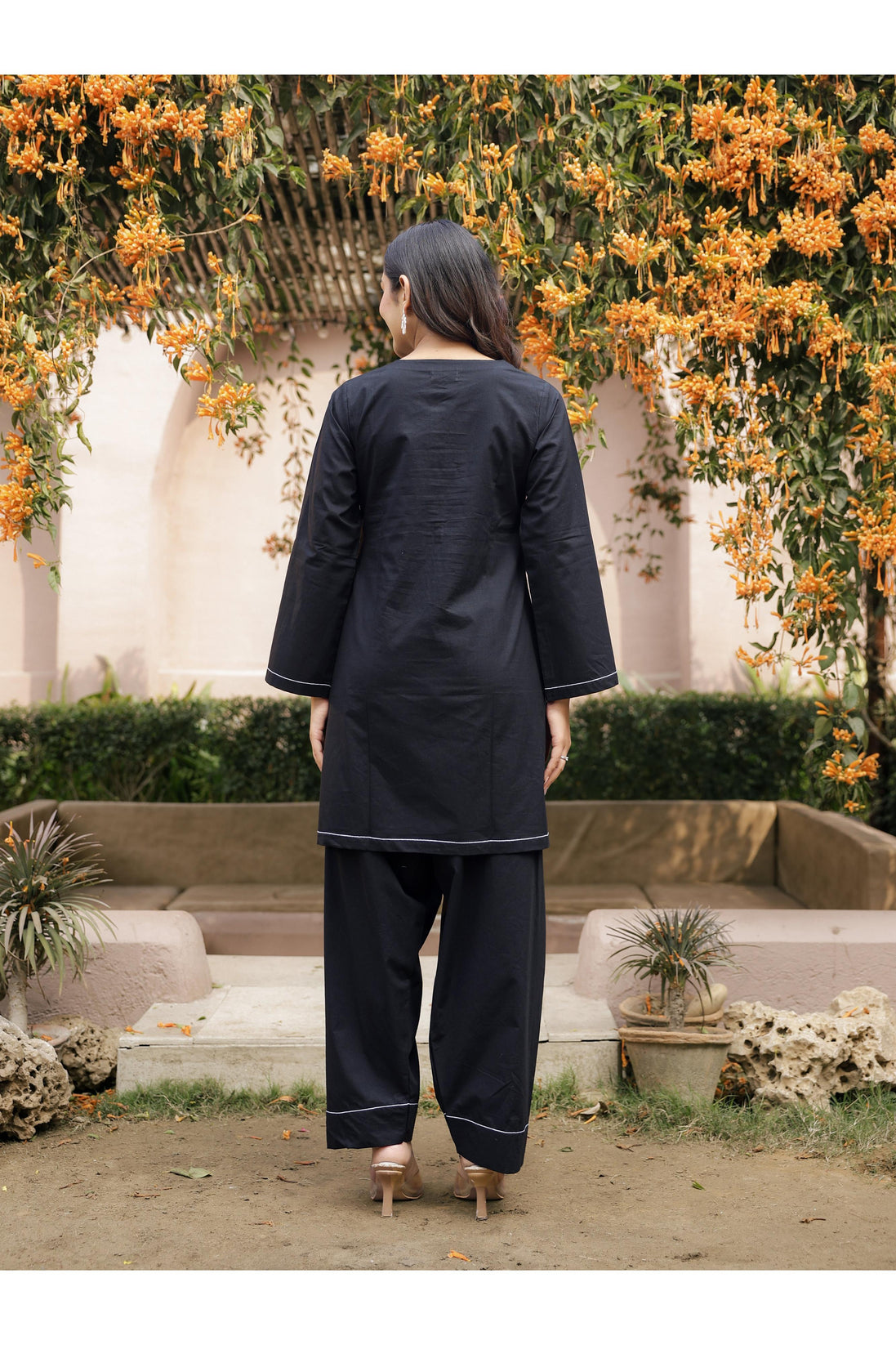 AABROO – BLACK | Premium Cotton Poplin Kurta Set