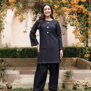 AABROO – BLACK | Premium Cotton Poplin Kurta Set