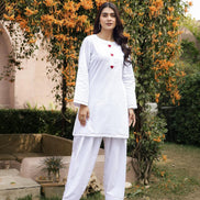 AABROO – WHITE | Premium Cotton Poplin Kurta Set