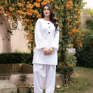 AABROO – WHITE | Premium Cotton Poplin Kurta Set