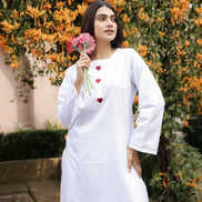 AABROO – WHITE | Premium Cotton Poplin Kurta Set