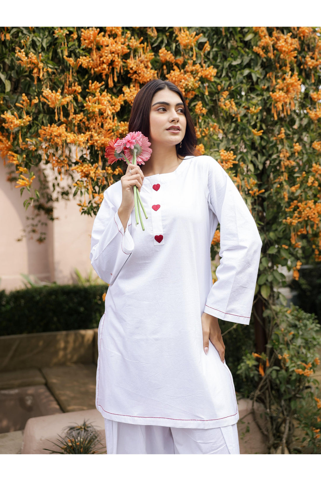 AABROO – WHITE | Premium Cotton Poplin Kurta Set