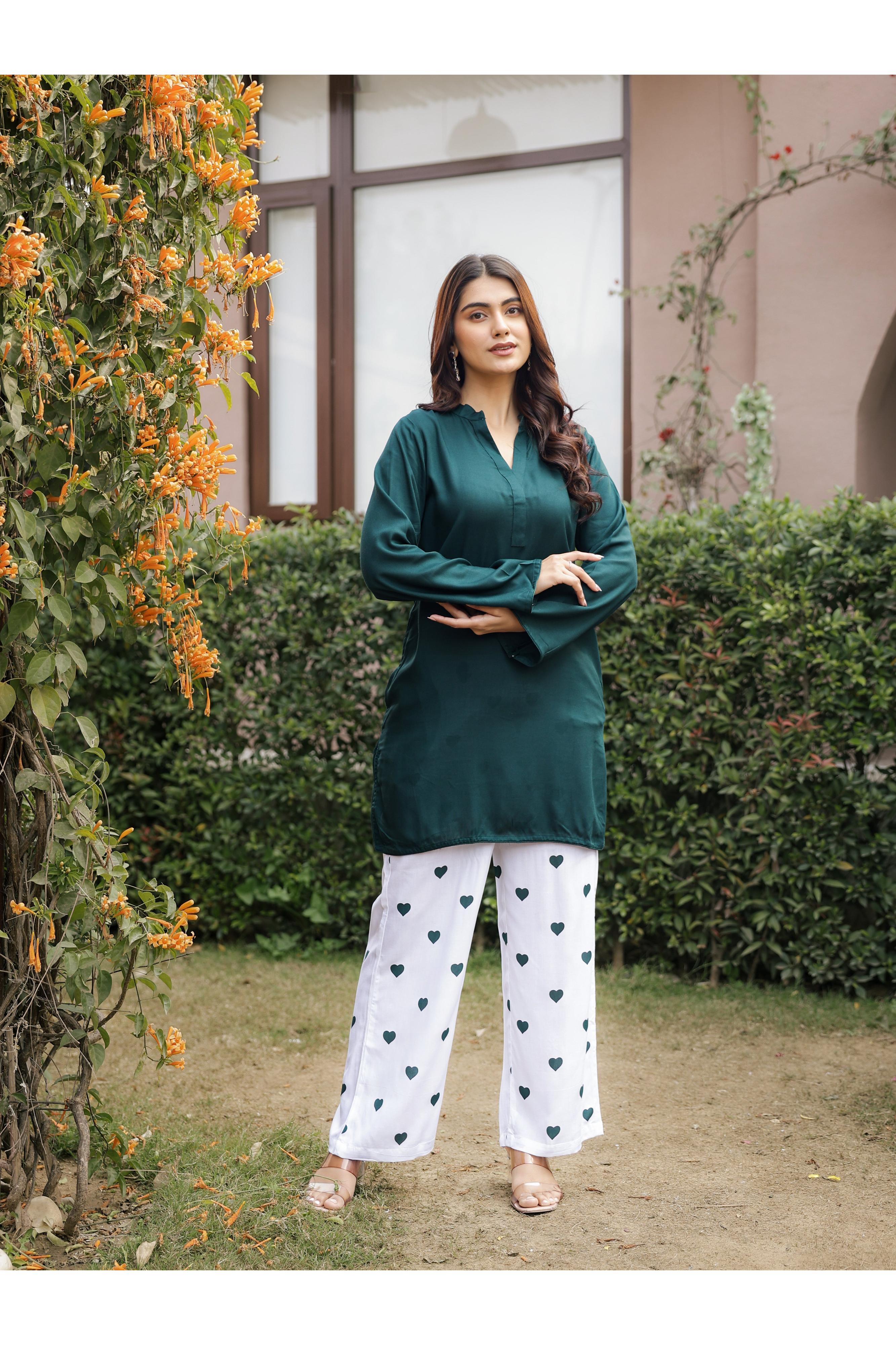 MASTANI – GREEN | Rayon Co-ord Set