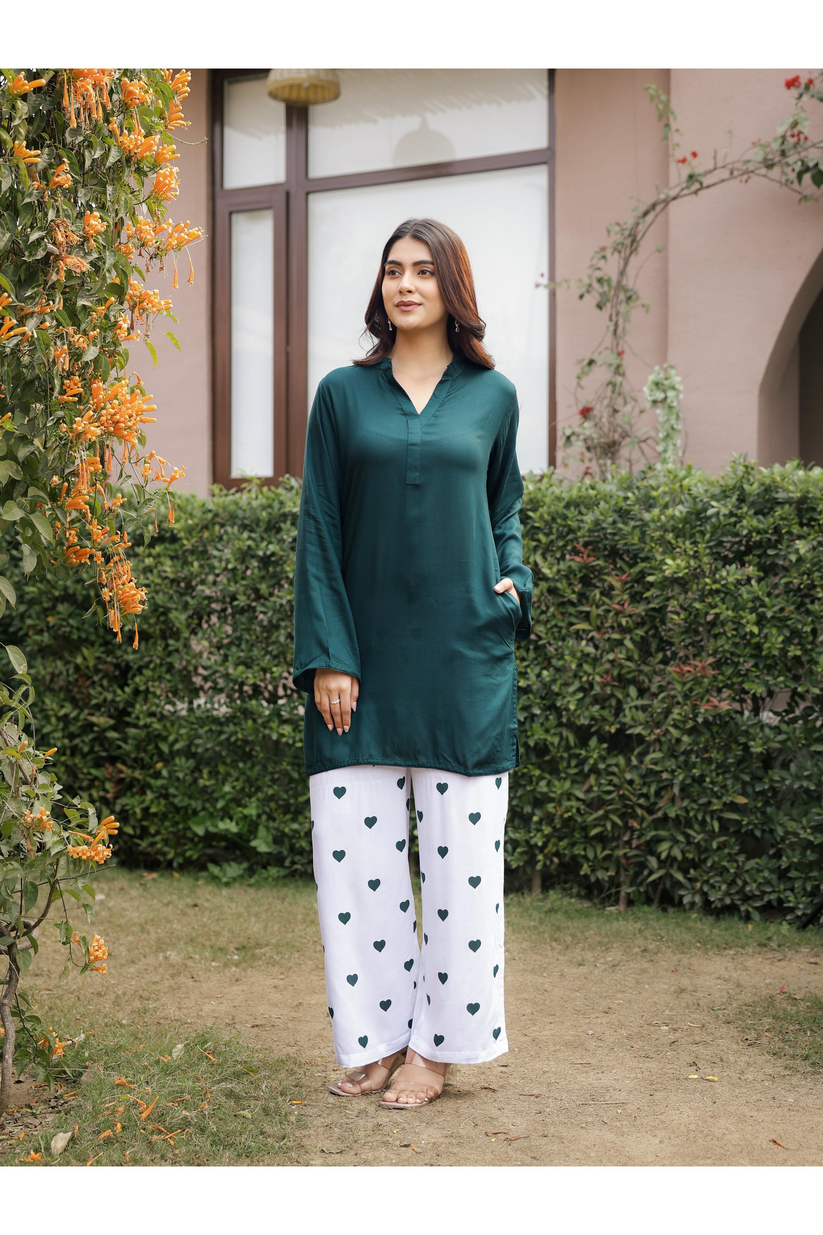 MASTANI – GREEN | Rayon Co-ord Set