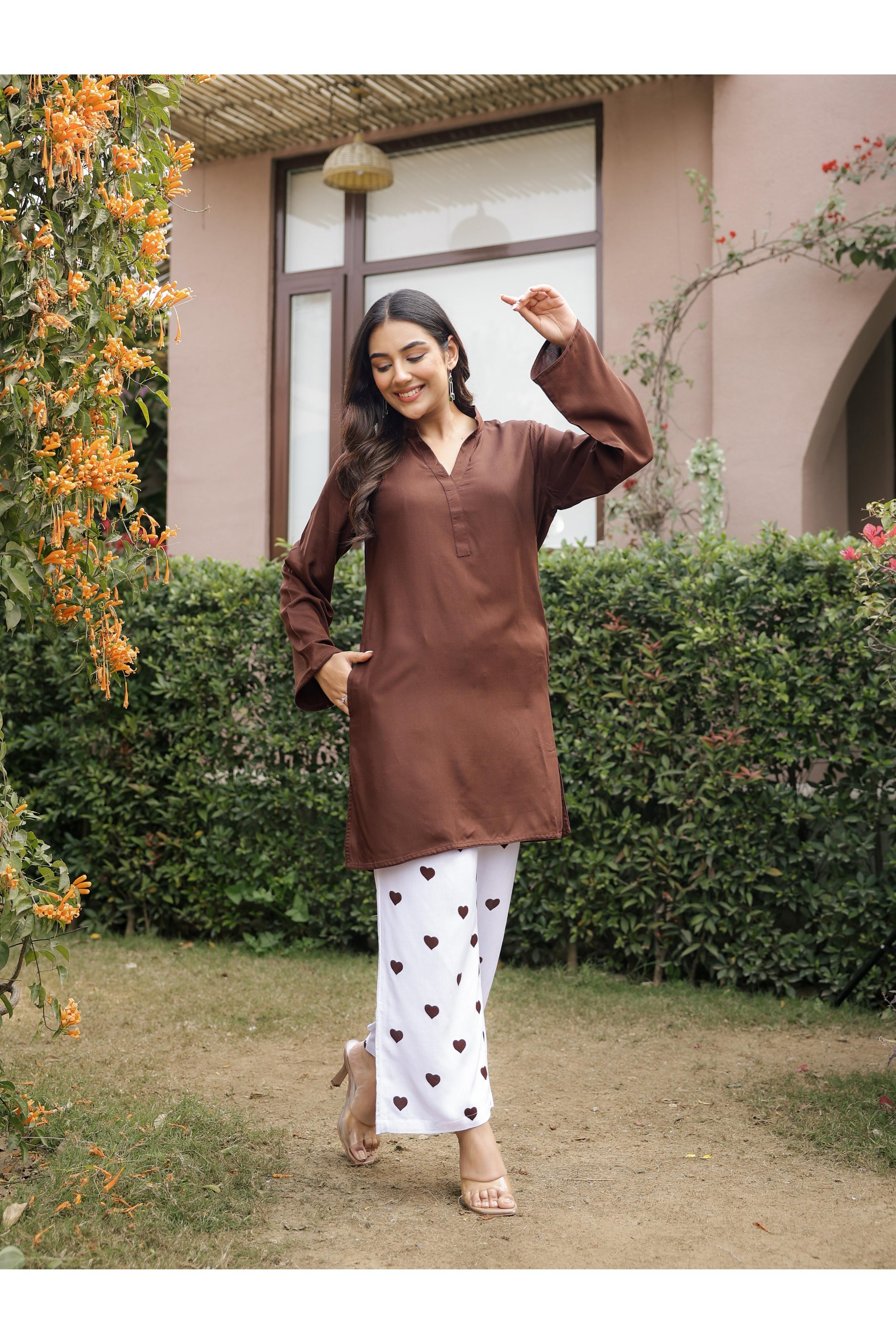 MASTANI – BROWN | Rayon Co-ord Set